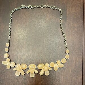 J. Crew Soft Peach Enamel Chunky Silver-Tone Statement Necklace